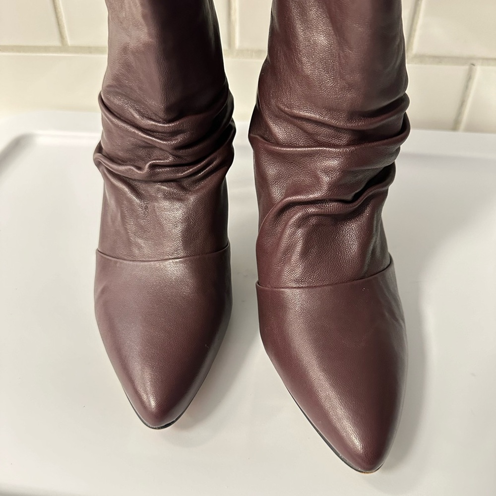 VINCE CAMUTO Andrissa ruched Red leather woman dress 3" Stiletto dress boot 8.5 - Picture 5 of 16
